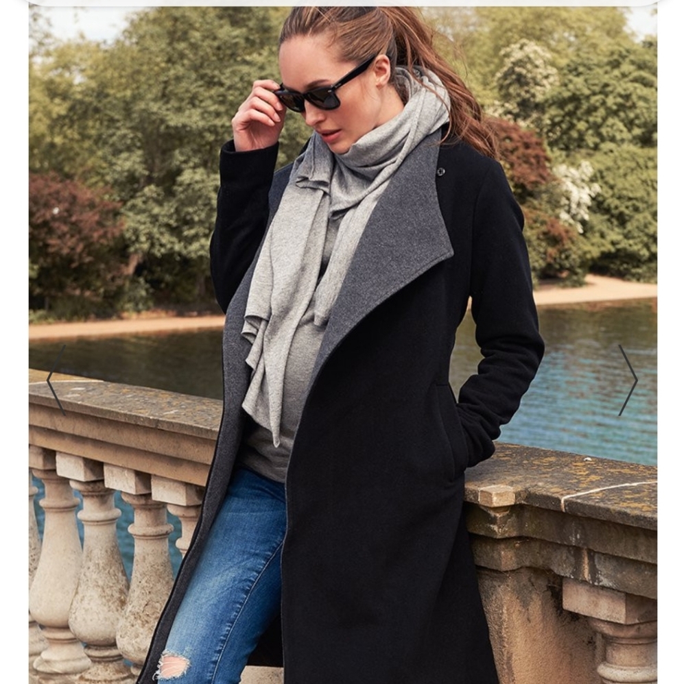 Black Wool & Cashmere Maternity Coat